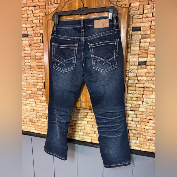 BKE Aiden Bootcut dark wash low rise cotton denim size 28 Short - Picture 5 of 8